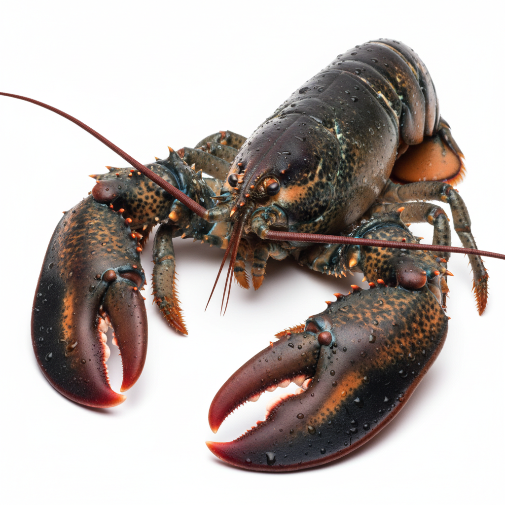 Live Boston lobsters with large front claws at Crab Talk Singapore