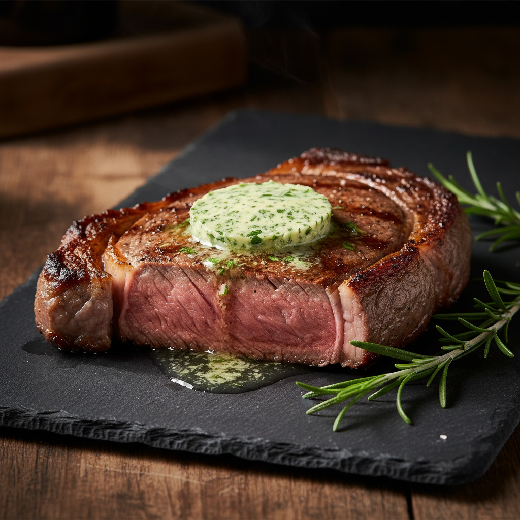 Brazilian Angus ribeye and striploin steaks, 250g cuts