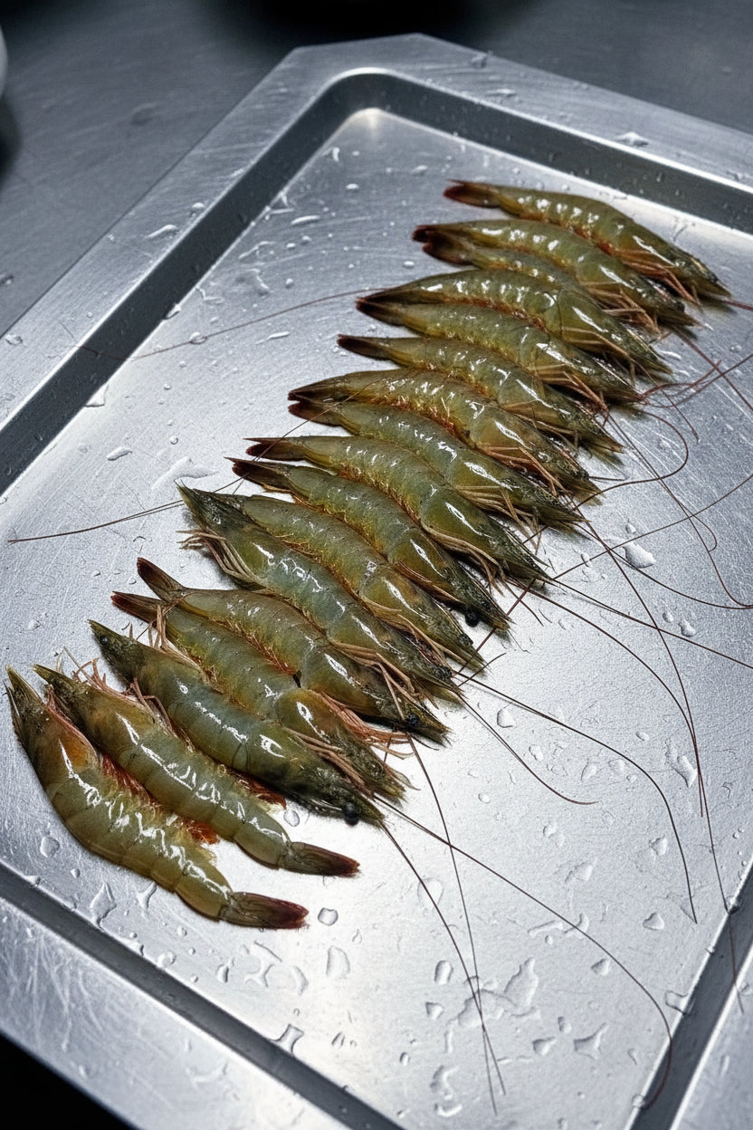 Large live Vannamei prawns at Crab Talk Singapore